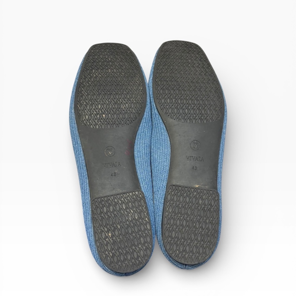 Vivaia Margot 2.0 square-toe V-cut ballet flat shoe in denim blue 43 - Picture 8 of 9
